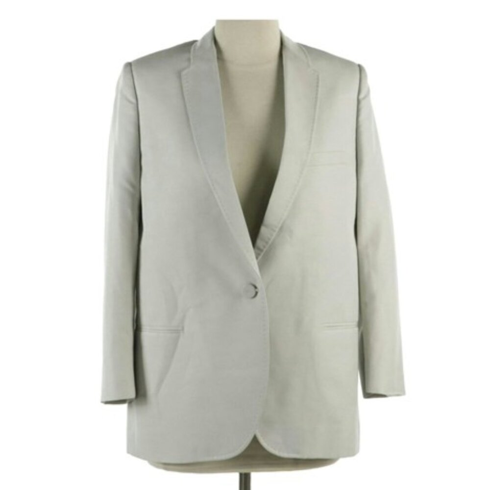 Stella McCartney Light Grey Silk Single-Button Blazer